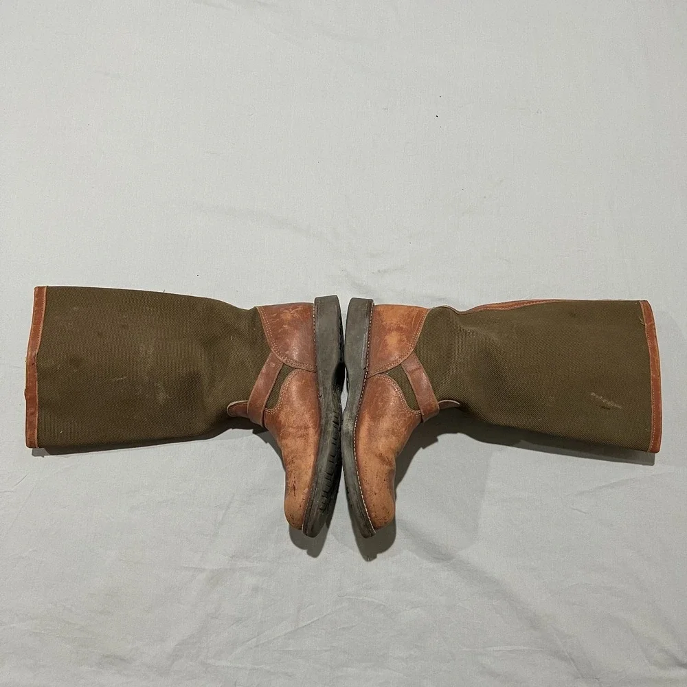 Chippewa Mens Brown Leather Vipercloth Round Toe Pull On Snake Hunting Boots 9.5